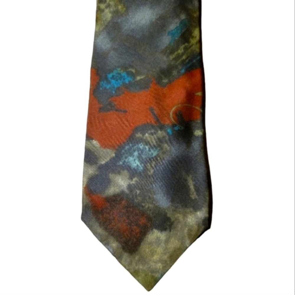 HP 😀 Vtg Club fellow Artistic Multi Color 100% Silk Men's Necktie Italy